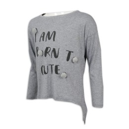 KD081 訂製兒童長袖T恤 毛毛球 圖案 100%棉 童裝生產商 灰色 KD081 訂製兒童長袖T恤 毛毛球 圖案 100%棉 童裝生產商 灰色